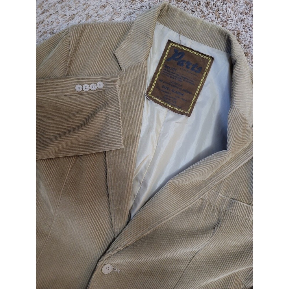 Parts by Machine Clothing Company Men's Size XL PAR5005CV‎ Khaki Corduroy Blazer